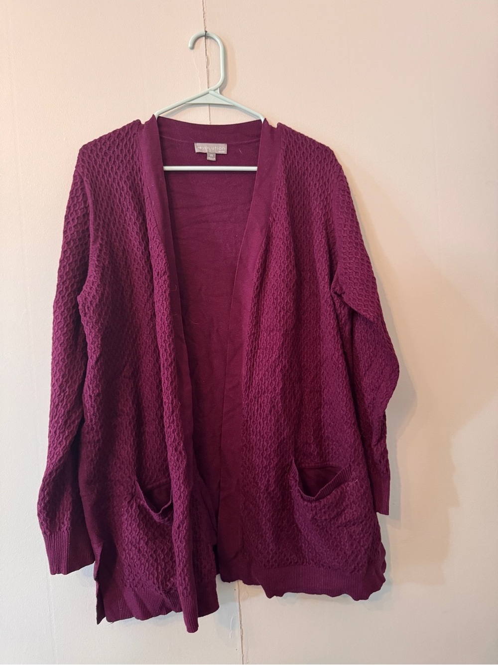 Women's Open-Front Knit Cardigan - Burgundy